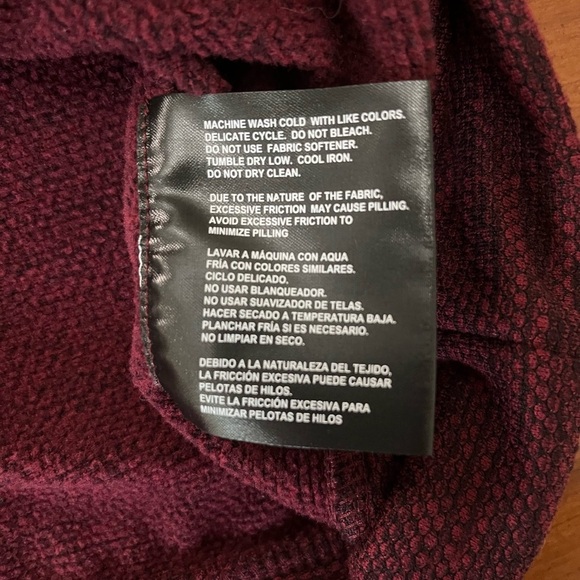 🔥 Gerry Men’s Maroon Textured Crewneck Sweatshirt Size L | Fall Winter Layering - Picture 4 of 9